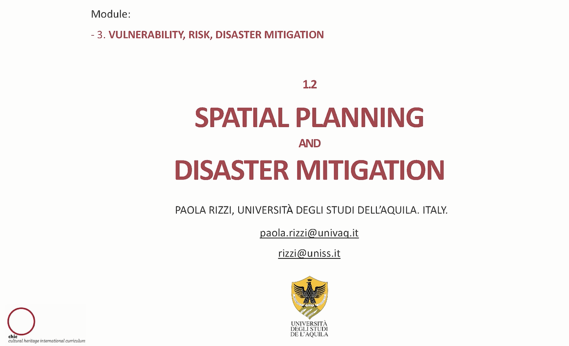 1.2. Spatial Planning and Disaster Mitigation - How is it connected to Spatial Planning?