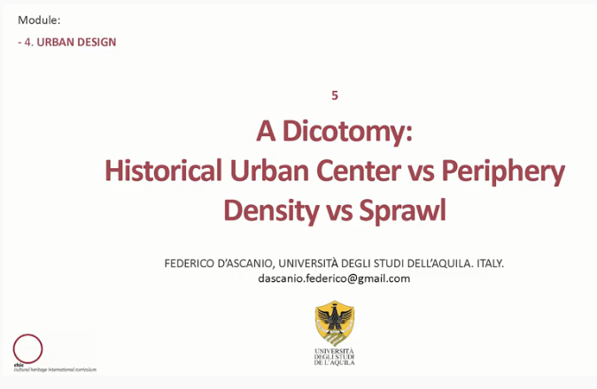 5. A Dicotomy: Historical Urban Center vs Periphery Density vs Sprawl