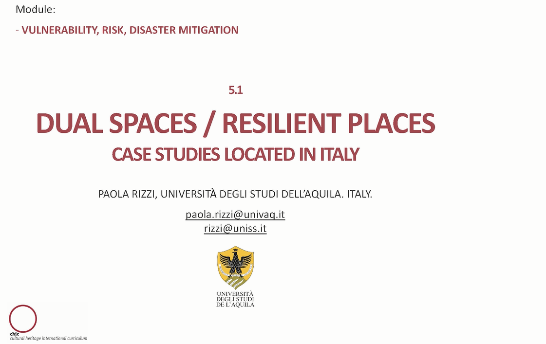 5.1. Dual Spaces / Resilient Places - Case Studies located in Italy