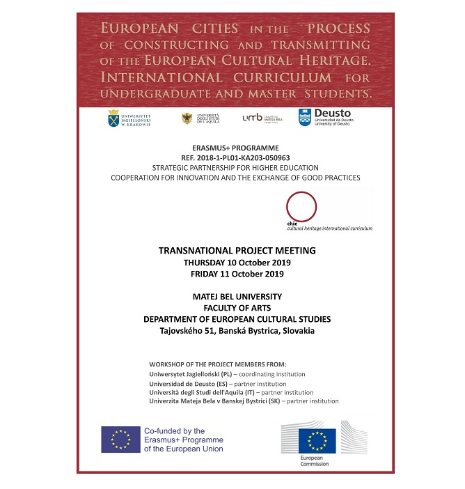 International project meeting - Banská Bystrica, Slovakia 10-11.10.2019